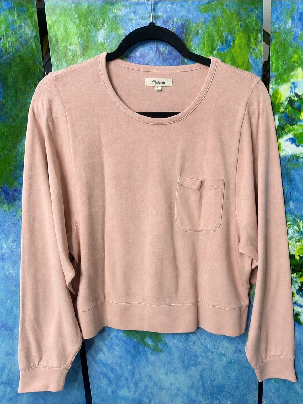 Madewell Soft Blush Pink Long Sleeve Pocket Top Medium